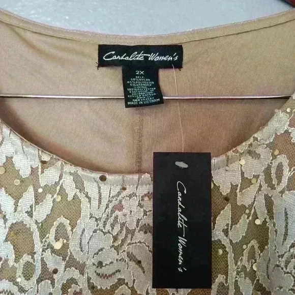 Cardalite Women's Dress Nude/tan sequined 2X - Picture 5 of 15